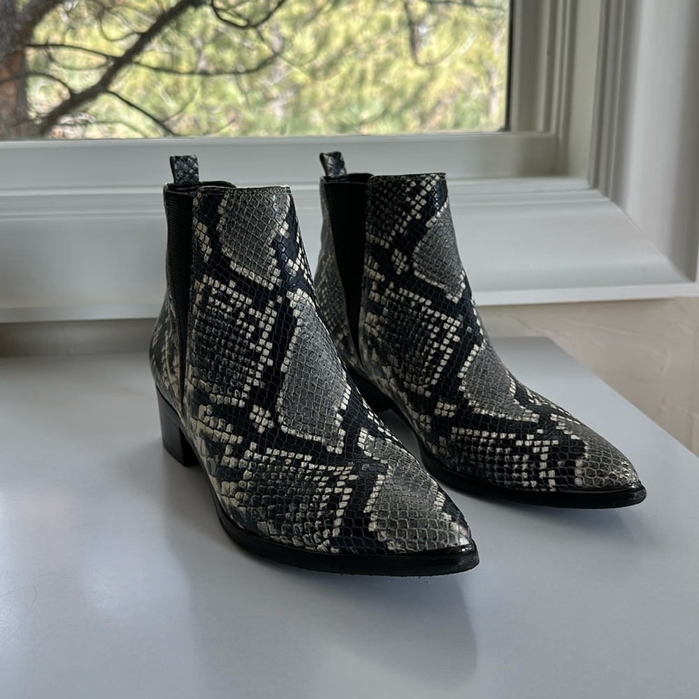 Marc Fisher Yale Snakeskin Bootie 7.5
